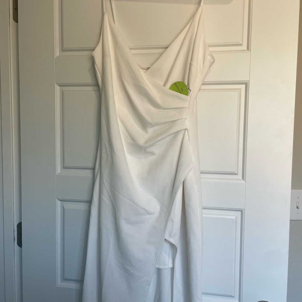 White slit dress